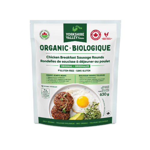 Galette de saucisses de petit-déjeuner au poulet biologique