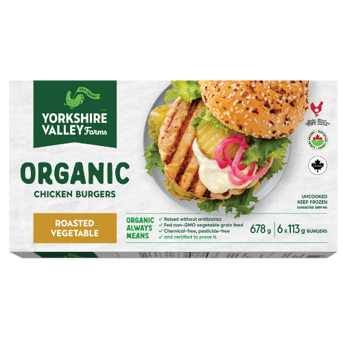Organic Chicken Burgers - Roasted Vegetable