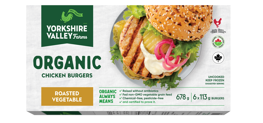 Organic Roasted Vegetable Chicken Burgers