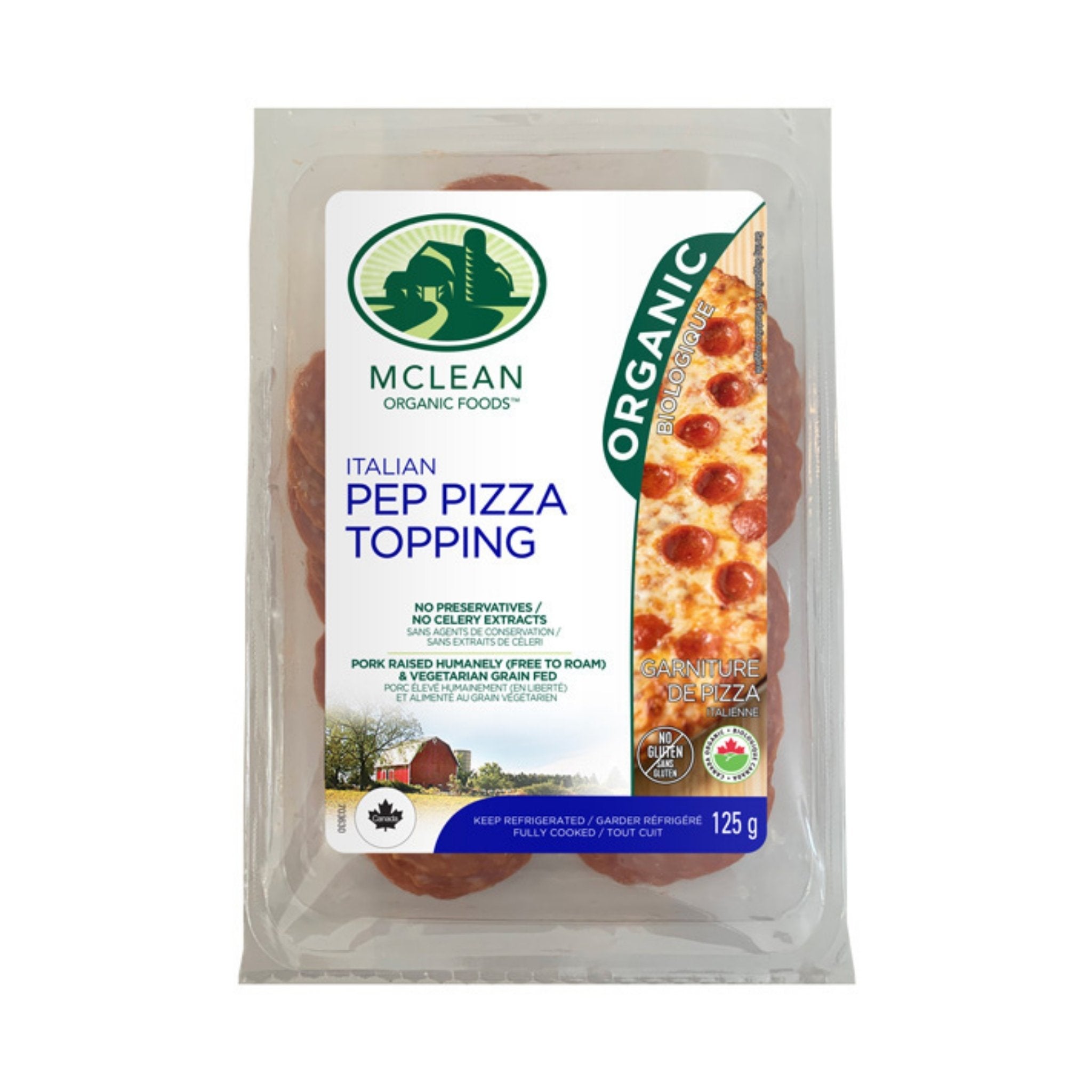 McLean Meats Organic Pepperoni Pizza Topping